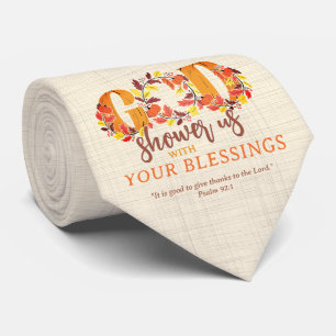 Religious Thanksgiving Dinner Faith Bible Quote Tie