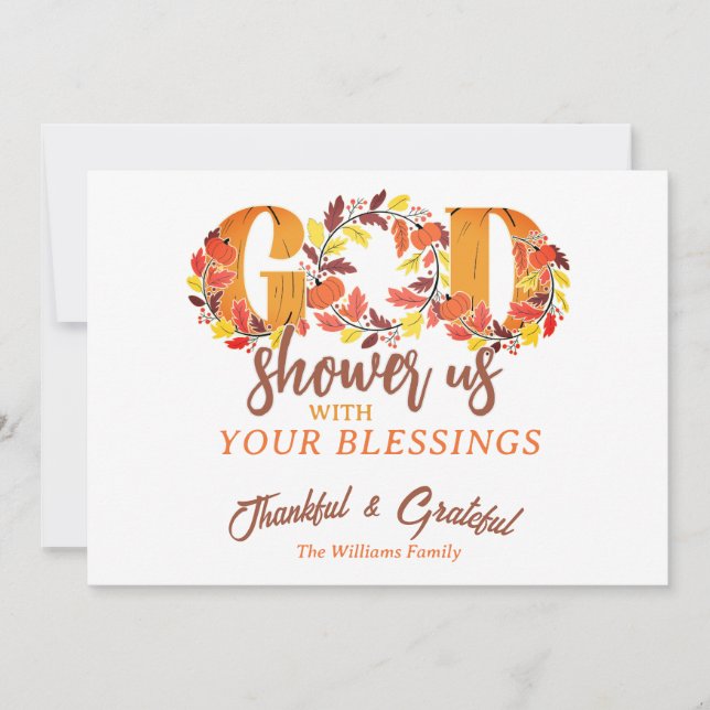 Religious Thanksgiving Faith Bible Quote Holiday Card (Front)