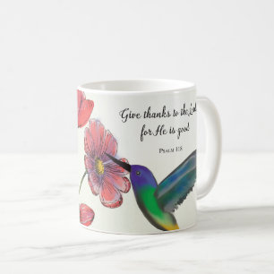 Religious Thinking of You Flowers with Hummingbird Coffee Mug