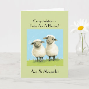 Religious Twin Baby Shower Congratulations, Twins  Card