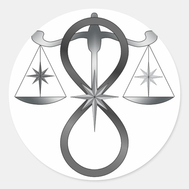 Religious Unity God Symbol Pagan Monochrome Classic Round Sticker (Front)