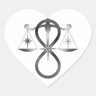 Religious Unity God Symbol Pagan Monochrome Heart Sticker