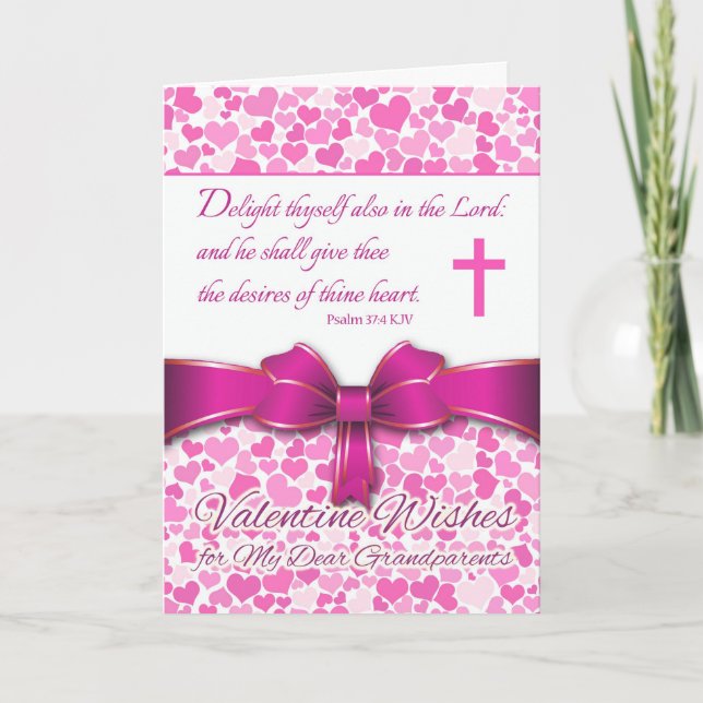 Religious Valentine for Grandparents, Psalm 37:4 Holiday Card (Front)