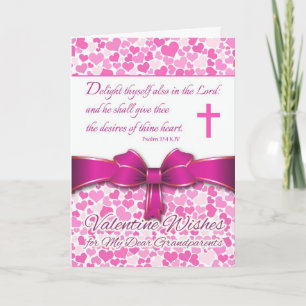 Religious Valentine for Grandparents, Psalm 37:4 Holiday Card