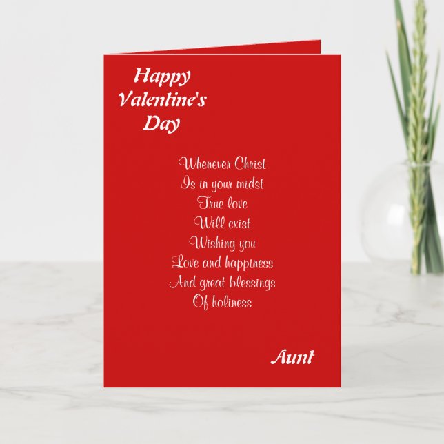 Religious valentine's day aunt holiday card (Front)