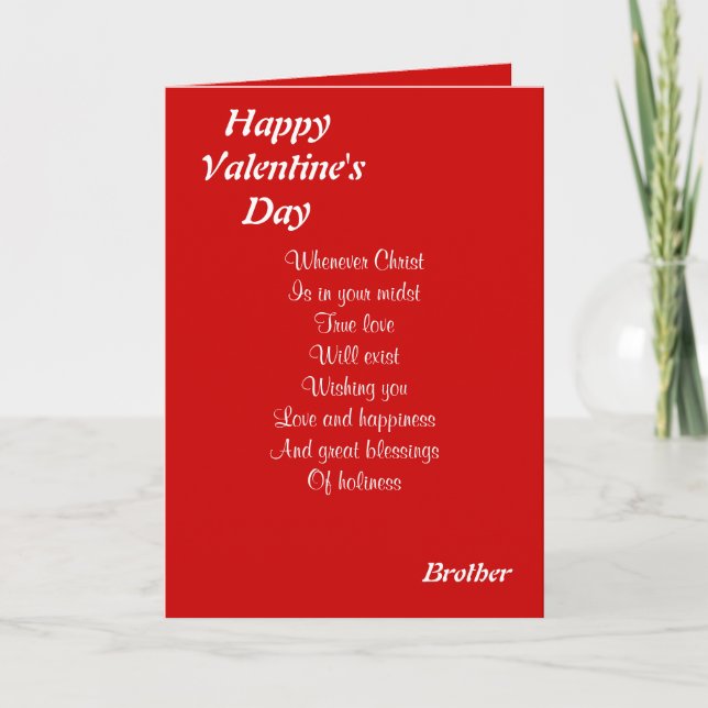 Religious valentine's day brother holiday card (Front)
