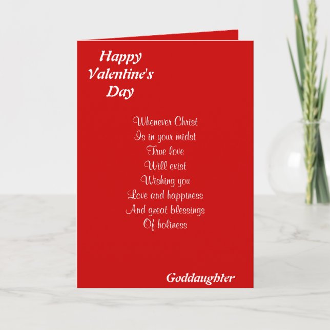 Religious valentine's day goddaughter holiday card (Front)
