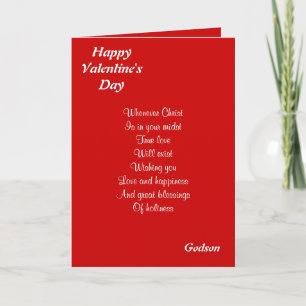 Religious valentine's day godson holiday card