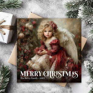 Religious Victorian Angel Classic Christmas Card