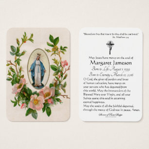 Religious Vintage Virgin Mary Floral Funeral