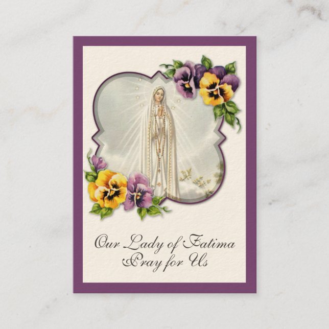 Religious Virgin Mary Fatima Catholic Prayer  Business Card (Front)