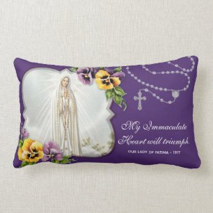 Religious Virgin Mary Fatima Rosary Catholic Lumbar Cushion