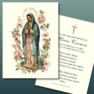 Religious Virgin Mary Funeral Memorial Prayer 
