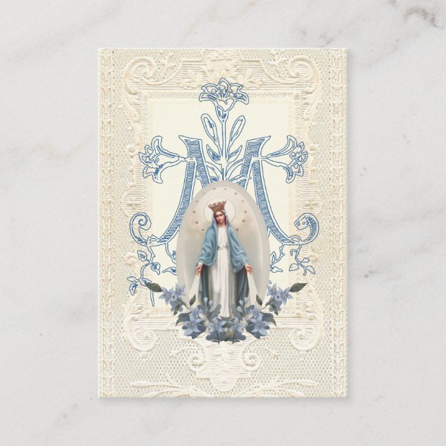 Religious Virgin Mary  Funeral Prayer  Place Card (Front)