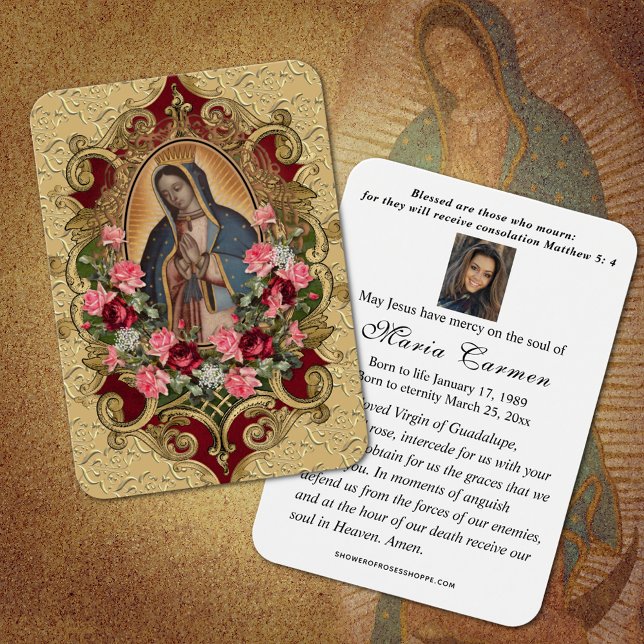 Religious Virgin Mary Guadalupe Catholic Funeral (TRADITIONAL CATHOLIC OUR LADY OF GUADALUPE FUNERAL PRAYER CARDS)