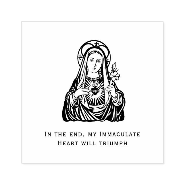 Religious Virgin Mary Immaculate Heart Rubber Stamp (Imprint)