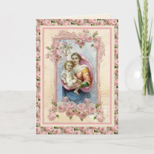 Religious Virgin Mary Jesus Catholic Vintage Card