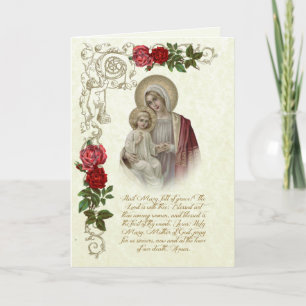 Religious Virgin Mary Jesus Spiritual Bouquet Card