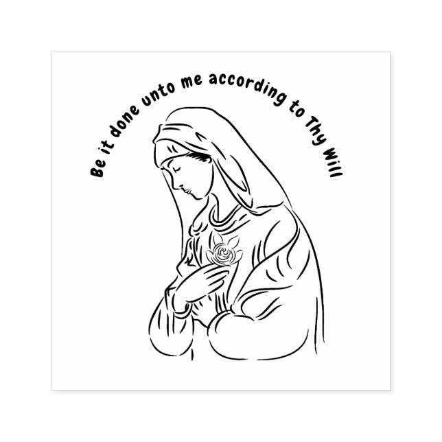 Religious Virgin Mary Mystical Rose Rubber Stamp (Imprint)
