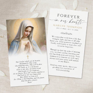 Religious Virgin Mary Photo Sympathy Prayer Card