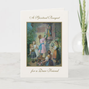Religious Virgin Mary Spiritual Bouquet Prayers Card
