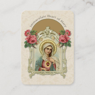Religious Virgin Mary Vintage Roses Prayer Business Card
