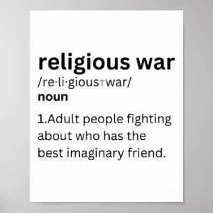 Religious War Definition Aldult People Fighting Fu Poster