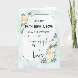 Religious Wedding Anniversary Faith Hope and Love  Card