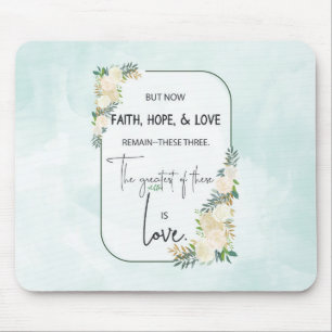 Religious Wedding Anniversary Faith Hope Love Mouse Pad
