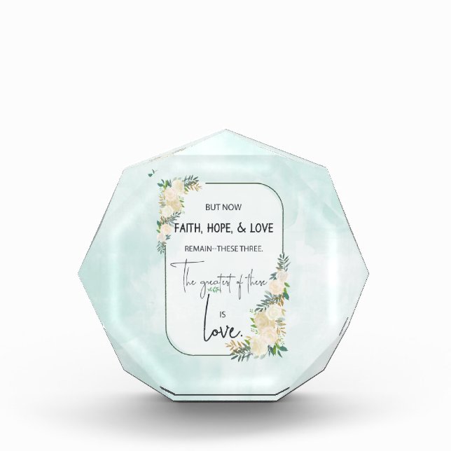 Religious Wedding Anniversary Faith Hope Love Photo Block (Front)