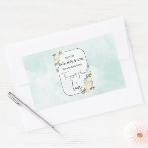 Religious Wedding Anniversary Faith Hope Love Rectangular Sticker