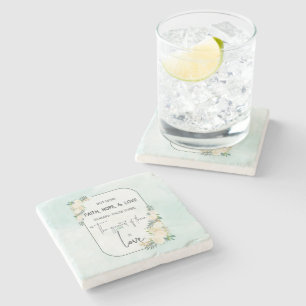 Religious Wedding Anniversary Faith Hope Love Stone Coaster