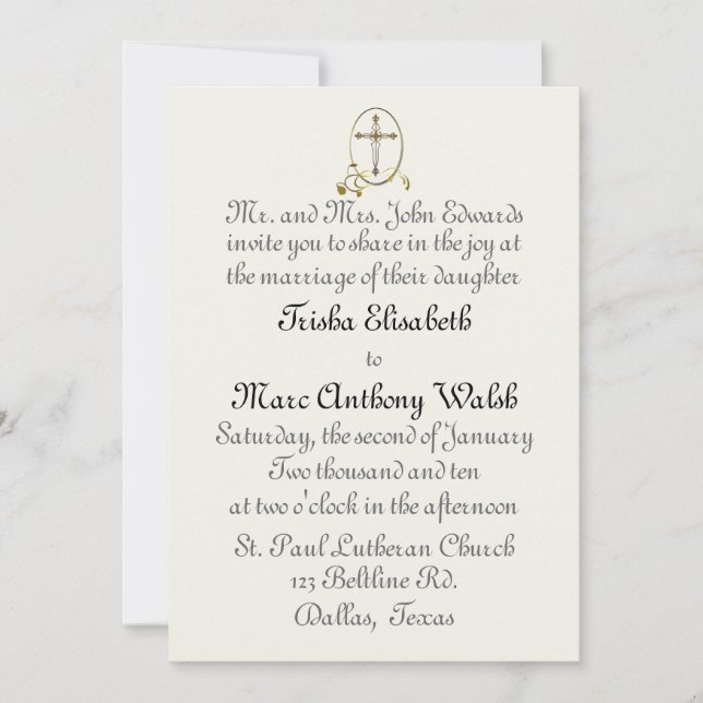 Religious Wedding Invitation (Front)