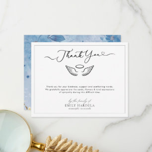 Religious Wings Funeral Thank You Card