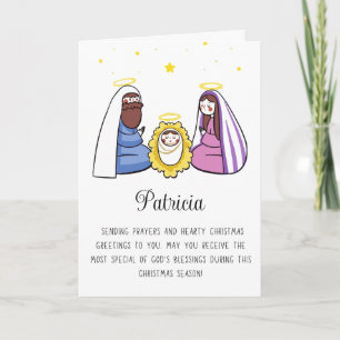Religious With Name Merry Christmas Holiday Card
