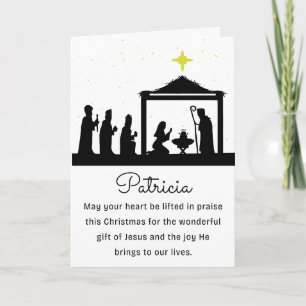 Religious With Name Merry Christmas Holiday Card