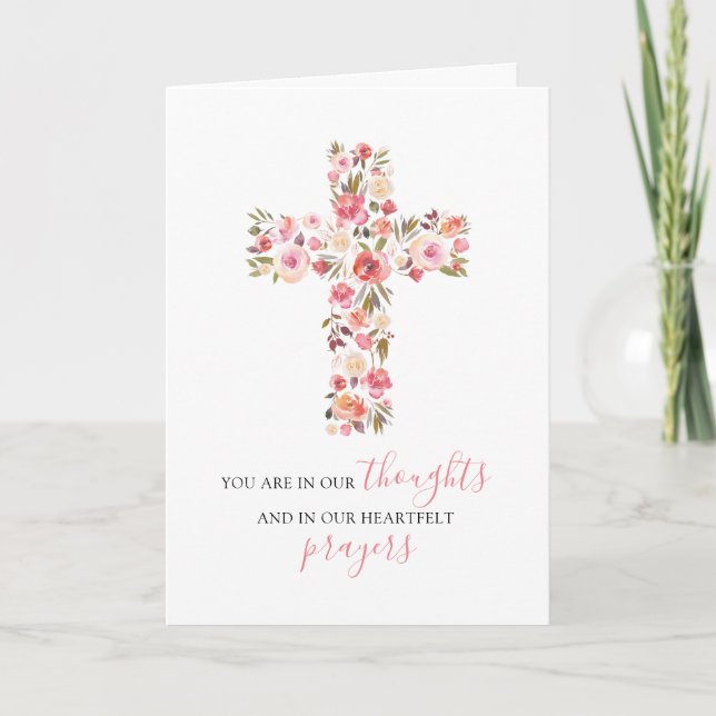 Religious Womens Sympathy | Thoughts & Prayers Card (Front)