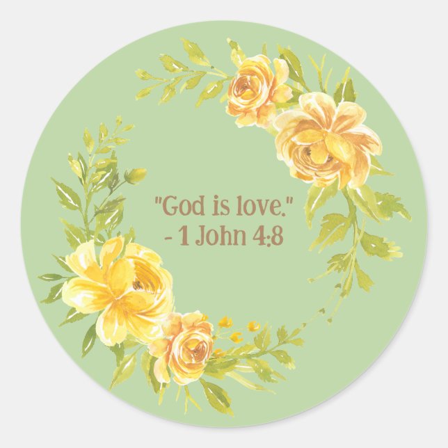 Religious Wreath: Quote for Faithful Encouragement Classic Round Sticker (Front)
