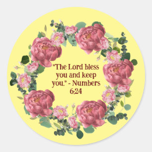 Religious Wreath: Quote for Faithful Reflection Classic Round Sticker