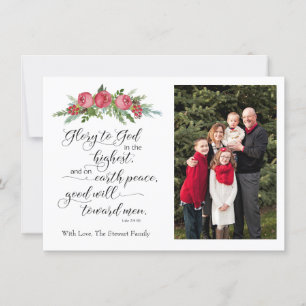 Religous Christmas Photo Card with Bible Verse