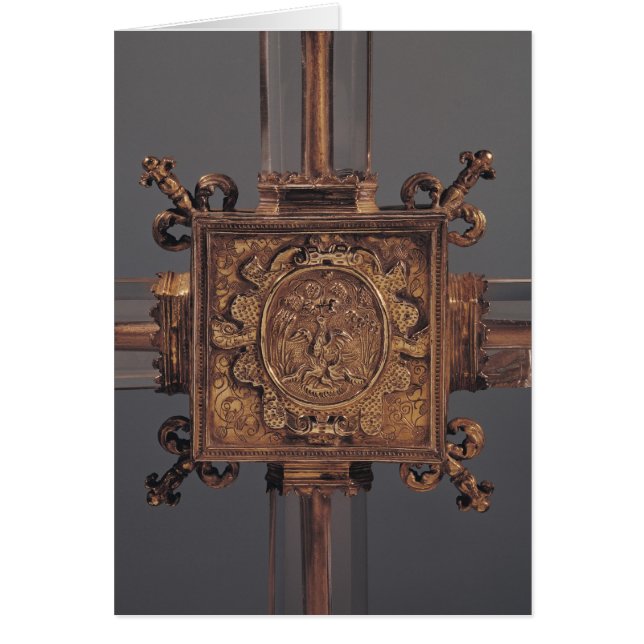 Reliquary cross, detail of a phoenix (Front)