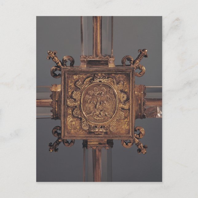 Reliquary cross, detail of a phoenix postcard (Front)