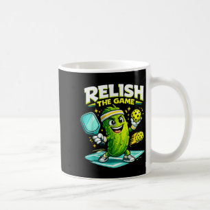Relish the game funny pickleball pickle player  coffee mug