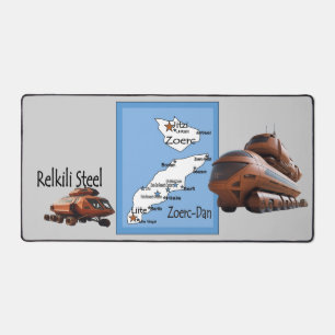 Relkili Steel Map and Cover Art Desk Mat