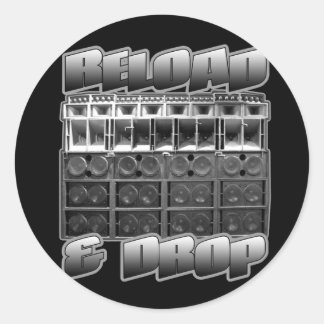 RELOAD and DROP Classic Round Sticker