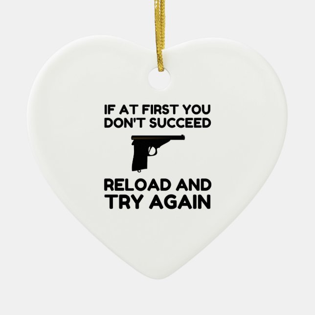 Reload Gun Ceramic Ornament (Front)