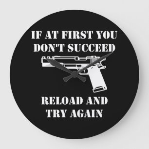 Reload Gun Large Clock