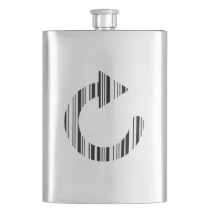 RELOAD ICON BAR CODE Computer Barcode Pattern Hip Flask