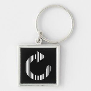 RELOAD ICON BAR CODE Computer Barcode Pattern Key Ring
