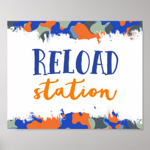Reload Station Sign   Dart Gun Party